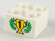 Part No: 3003px2  Name: Brick 2 x 2 with Gold 1st Place Cup and Laurels Pattern