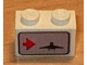 Part No: 3004pb018L  Name: Brick 1 x 2 with Red Arrow on Left Side pointing Right & Airplane Pattern (Sticker) - Set 6396