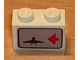 Part No: 3004pb018R  Name: Brick 1 x 2 with Red Arrow on Right Side pointing Left & Airplane Pattern (Sticker) - Set 6396