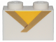 Part No: 3004pb188  Name: Brick 1 x 2 with Gold Trim and Yellow Triangle Pattern