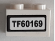 Part No: 3004pb239  Name: Brick 1 x 2 with 'TF60169' Pattern (Sticker) - Set 60169