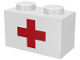 Part No: 3004pb323  Name: Brick 1 x 2 with Red Cross Pattern - Surface Print