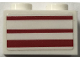 Part No: 3004pb359  Name: Brick 1 x 2 with 3 Red Stripes Pattern on Both Sides (Stickers) - Set 76217