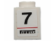 Part No: 3005pb022  Name: Brick 1 x 1 with Black Number 7 and Pirelli Logo Pattern (Sticker) - Set 30192