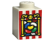 Part No: 3005pb051  Name: Brick 1 x 1 with Jelly Beans, Yellow Pillars, and Red Stripes Pattern (HP Bertie Bott's Beans)