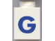 Part No: 3005ptGb  Name: Brick 1 x 1 with Blue Capital Letter G Pattern (Bold Font)