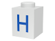 Part No: 3005ptH  Name: Brick 1 x 1 with Blue Capital Letter H Pattern