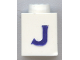 Part No: 3005ptJs  Name: Brick 1 x 1 with Blue Capital Letter J Pattern (Serif Font)