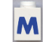 Part No: 3005ptMb  Name: Brick 1 x 1 with Blue Capital Letter M Pattern (Bold Font)
