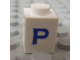 Part No: 3005ptPs  Name: Brick 1 x 1 with Blue Capital Letter P Pattern (Serif Font)