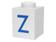Part No: 3005ptZ  Name: Brick 1 x 1 with Blue Capital Letter Z Pattern
