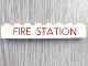 Part No: 3008pb025  Name: Brick 1 x 8 with Red 'FIRE STATION' Thin Pattern