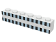 Part No: 3009p24  Name: Brick 1 x 6 with Ferry Squares Light Blue and Black in 2 Lines Pattern