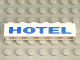 Part No: 3009pb009  Name: Brick 1 x 6 with Blue 'HOTEL' Thick Pattern