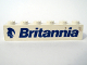Part No: 3009pb053L  Name: Brick 1 x 6 with Blue 'Britannia' and Logo Pattern Model Left Side (Sticker) - Set 1599
