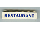 Part No: 3009pb086  Name: Brick 1 x 6 with Blue Restaurant Thick Pattern