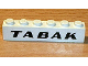 Part No: 3009px30  Name: Brick 1 x 6 with Black 'TABAK' Sans-Serif Bold Pattern