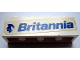 Part No: 3010pb055L  Name: Brick 1 x 4 with Blue 'Britannia' and Logo Pattern Model Left Side (Sticker) - Set 1599