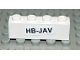 Part No: 3010pb071  Name: Brick 1 x 4 with Black 'HB-JAV' on White Pattern (Sticker) - Set 4032-8