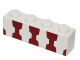 Part No: 3010pb208  Name: Brick 1 x 4 with 3 Dark Red Vertical Stripes Pattern