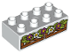Part No: 3011pb043  Name: Duplo, Brick 2 x 4 with Flowers and Leaves on Wooden Fence Pattern