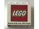 Part No: 30144pb313  Name: Brick 2 x 4 x 3 with Lego Logo and 'Sponsored by the LEGO Group' Pattern