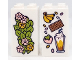 Part No: 30145pb025  Name: Brick 2 x 2 x 3 with Bright Pink and Yellow Flowers and Lime Leaves / Bananas, Chocolate Bar, Strawberry and Milkshake Pattern on Both Sides (Stickers) - Set 41426