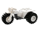 Part No: 30187c06  Name: Tricycle with Dark Bluish Gray Chassis and White Wheels - Notched Holes on Rear Wheels