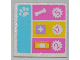 Part No: 30258pb034  Name: Road Sign 2 x 2 Square with Clip with Paw Print, Dog Bone, White Cross, Bandage and Numbers 5, 17, 2 Pattern (Sticker) - Set 3188