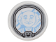 Part No: 30261pb028  Name: Road Sign 2 x 2 Round with Clip with Mirror with Man in Dark Bluish Gray Frame Pattern (Sticker) - Set 41067
