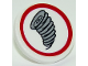 Part No: 30261pb036  Name: Road Sign 2 x 2 Round with Clip with Tornado in Red Circle Pattern (Sticker) - Set 10261