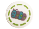 Part No: 30261pb054  Name: Road Sign 2 x 2 Round with Clip with Caterpillar Pattern (Sticker) - Set 41256