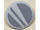 Part No: 30261pb056  Name: Road Sign 2 x 2 Round with Clip with Silver Mirror and White Stripes Pattern (Sticker) - Set 41684
