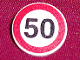 Part No: 30261px2  Name: Road Sign 2 x 2 Round with Clip with Black '50' in Red Circle Pattern