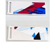 Part No: 30292pb074  Name: Flag 7 x 3 with Bar Handle with Black, Red, Blue and Dark Azure Triangles and Jagged Stripes Pattern on Both Sides (Stickers) - Set 76922