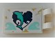 Part No: 30350bpb123  Name: Tile, Modified 2 x 3 with 2 Clips with Dark Turquoise Dolphin on Heart Pattern (Sticker) - Set 41378