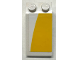 Part No: 30363pb051R  Name: Slope 18 4 x 2 with Yellow Curved Panel Pattern Model Right Side (Sticker) - Set 75181
