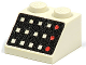 Part No: 3039p32  Name: Slope 45 2 x 2 with 12 Buttons and 3 Red Lamps on Black Background Pattern