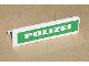 Part No: 30413pb006  Name: Panel 1 x 4 x 1 with White 'POLIZEI' on Green Background Pattern (Sticker) - Set 7236-1