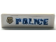 Part No: 30413pb095R  Name: Panel 1 x 4 x 1 with Blue 'POLICE' and World City Gold Police Badge on White Background Pattern Model Right Side (Sticker) - Sets 4850 / 7030