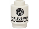 Part No: 3062pb088  Name: Brick, Round 1 x 1 with Black 'MR. FUSION' Pattern