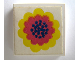 Part No: 3068apb01  Name: Tile 2 x 2 without Groove with Red and Yellow Flower on White Background Pattern (Sticker) - Set 290-2