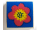 Part No: 3068apb02  Name: Tile 2 x 2 without Groove with Red and Yellow Flower on Blue Background Pattern (Sticker) - Set 290-2