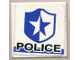 Part No: 3068pb0009  Name: Tile 2 x 2 with 'POLICE' on White/Blue Background with Badge Pattern (Sticker) - Set 8230