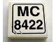 Part No: 3068pb0157  Name: Tile 2 x 2 with 'MC 8422' Pattern (Sticker) - Set 8422
