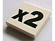 Part No: 3068pb0201  Name: Tile 2 x 2 with Black 'x2' Pattern