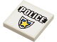 Part No: 3068pb0302  Name: Tile 2 x 2 with 'POLICE' Black Line and Badge Pattern (Sticker) - Set 8196