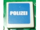 Part No: 3068pb0389  Name: Tile 2 x 2 with White 'POLIZEI' on Blue Background Pattern (Sticker) - Set 7236-2
