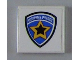 Part No: 3068pb0425  Name: Tile 2 x 2 with Highway Patrol Logo Yellow Star Pattern (Sticker) - Sets 6111 / 8665