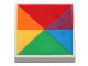 Part No: 3068pb0691  Name: Tile 2 x 2 with 6 Triangles in Rainbow Colors Pattern